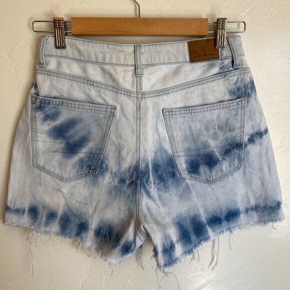 American Eagle Highest Rise Mom Jean Short Tie Dye Size 2 - Picture 6 of 10